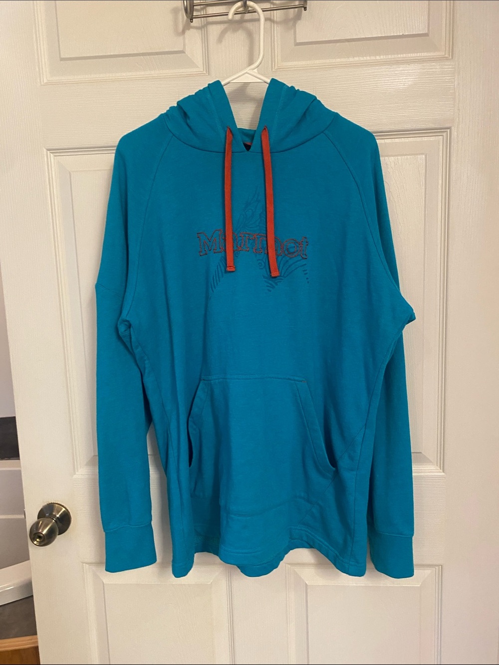 Marmot XL Teal Hoodie with Orange